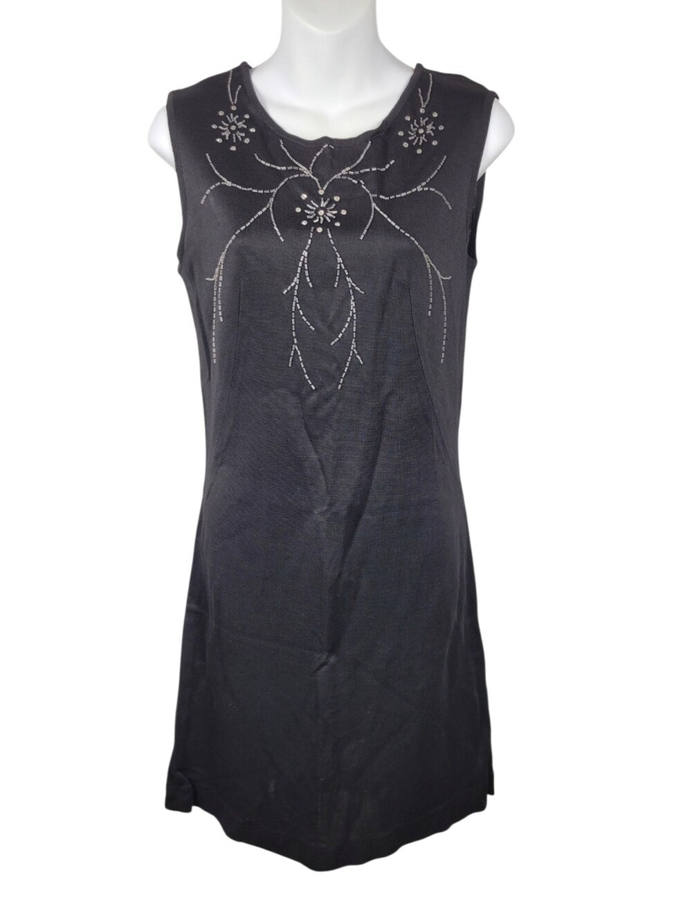 2/$20 Y2K Black & Grey Beads Pattern One Piece Dress Size: Small